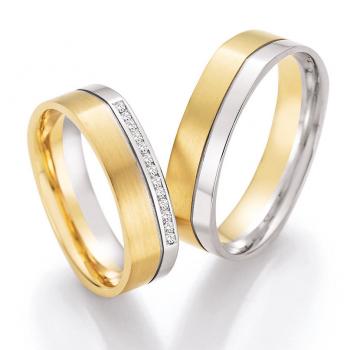 Trauringe Weiss-Gelbgold von Ruesch 66/45010-055
